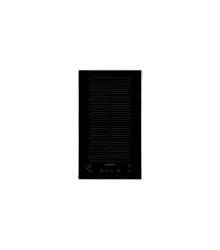 Cooktop Induzione 30 Crissair, cooktop de indução domino de 30 cm em vidro preto, visto de cima