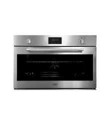 Forno Elétrico BIG 90 Crissair de embutir, vista frontal com moldura em inox e vidro preto