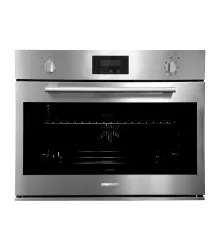 Forno Big 75 Crissair elétrico de embutir, vista frontal com display e dois botões em inox