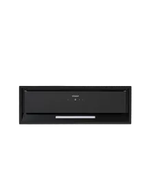 Coifa de Embutir Black 85 Crissair de frente, acabamento preto com iluminação LED linear
