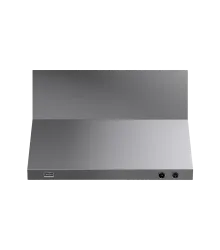 Coifa Dallas 120 Crissair de parede em inox, vista frontal com os comandos na borda