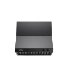 Coifa Dallas Black 90 Crissair de parede, vista frontal com painel de comandos redondos