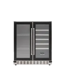Adega Duo Maxi Crissair fechada, vista frontal das duas portas de vidro