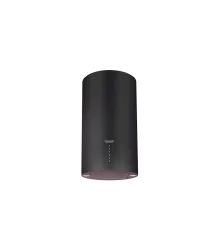 Coifa Isola Cilindro Black Crissair de teto, cilindro preto com painel touch vertical