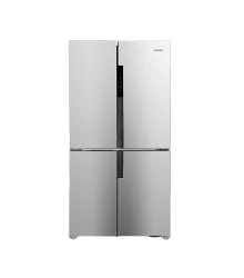 Refrigerador Fourdoor 540 Crissair em inox, vista frontal com display no painel da porta