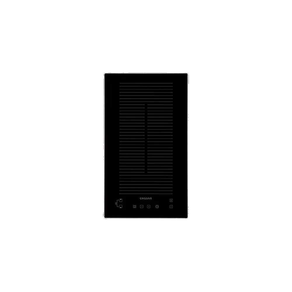 Cooktop Induzione 30 Crissair, cooktop de indução domino de 30 cm em vidro preto, visto de cima