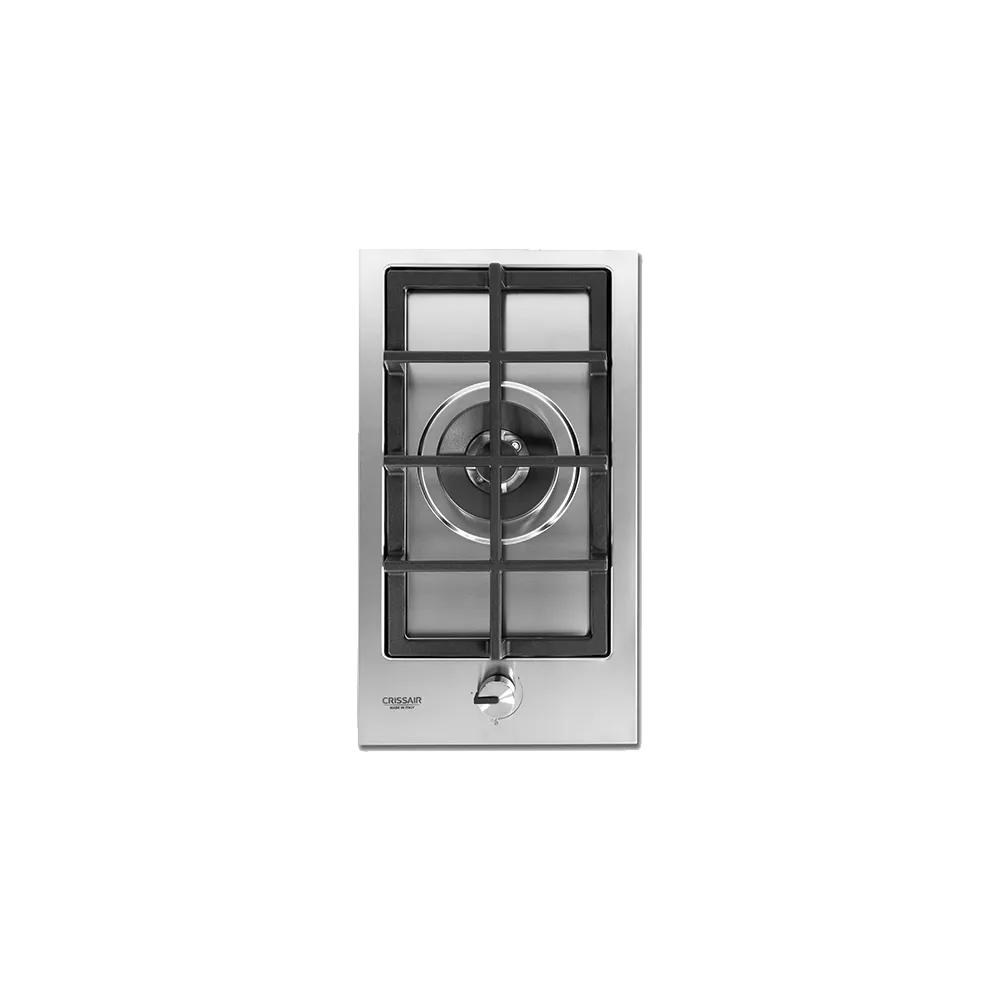 Cooktop Semi-Filo Uno Crissair, módulo domino a gás de uma boca em inox, vista de cima