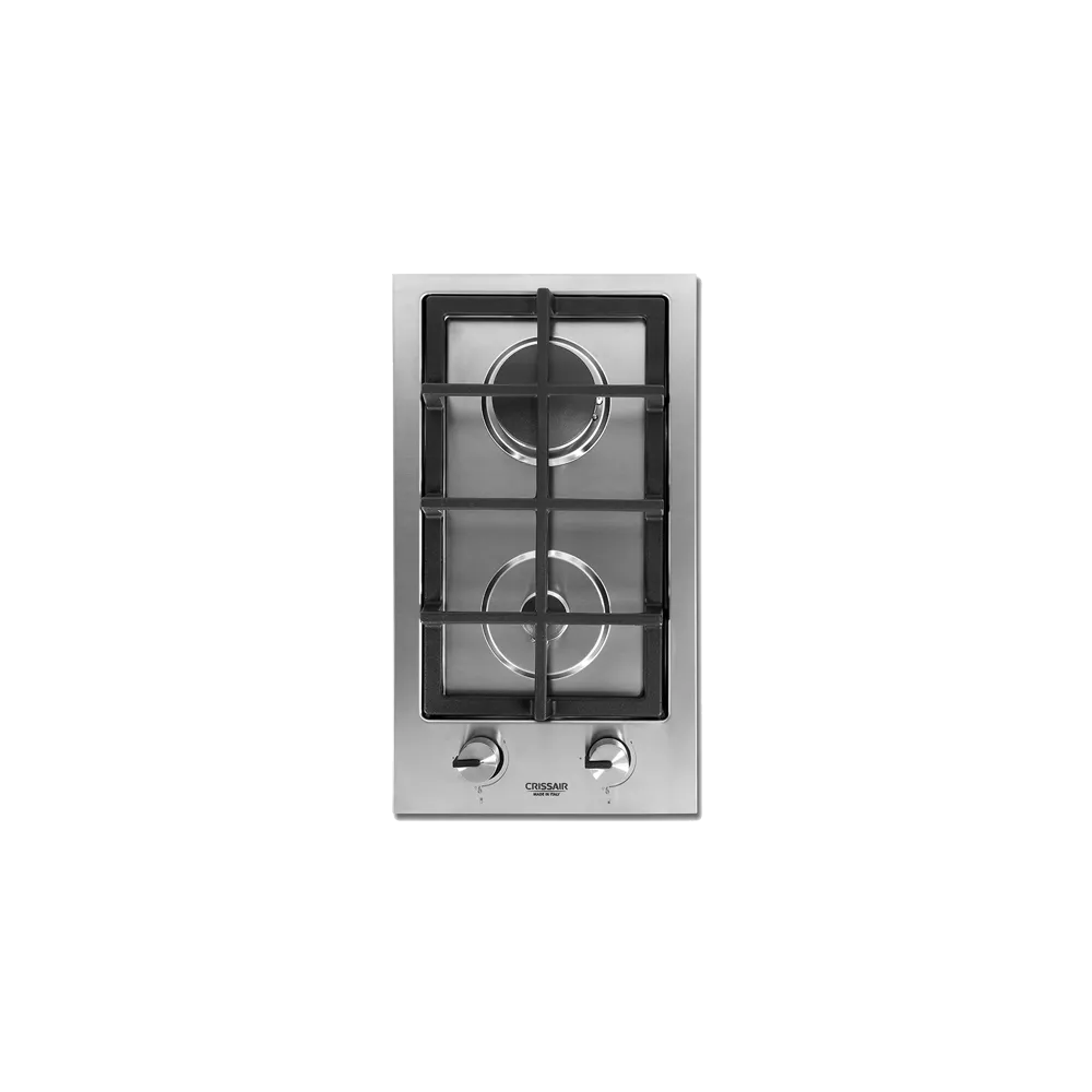 Cooktop Semi-Filo Duo Crissair a gás, módulo de duas bocas visto de cima