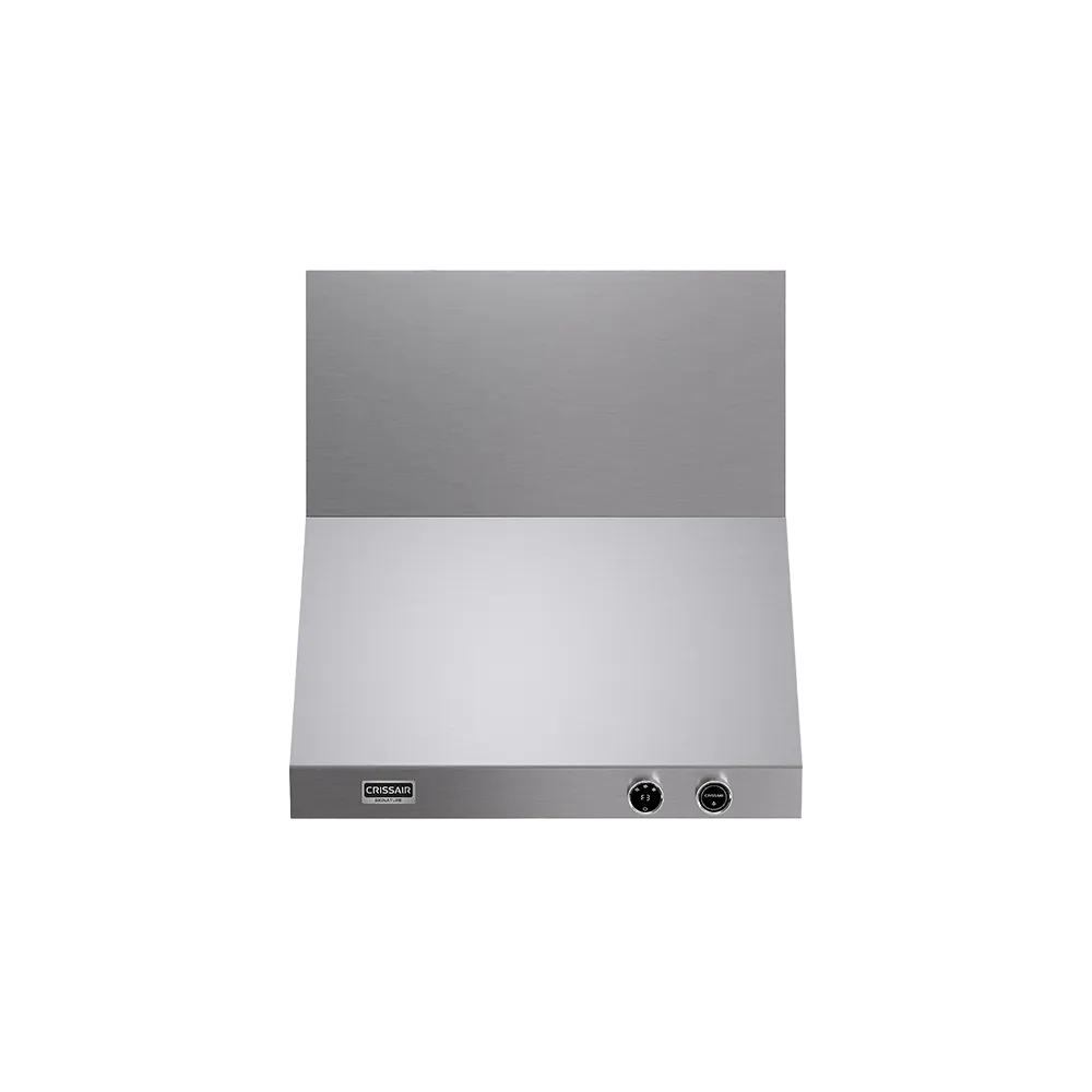 Coifa Dallas 75 Crissair de parede em inox, vista frontal com os comandos na borda