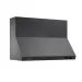 Coifa Dallas Black 120 Crissair em perspectiva lateral, com o corpo inclinado e a chaminé