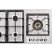 Detalhe do queimador tripla chama em latão e das grades de ferro do Cooktop Europa G6 Crissair
