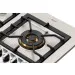 Detalhe aproximado de um queimador com grade de ferro fundido do Cooktop Europa G6 Crissair