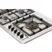 Cooktop Europa G6 Crissair em ângulo aproximado, com os botões e o queimador tripla chama em latão