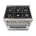 Fogão Freestanding Austin 90 Crissair em perspectiva superior, com a mesa e o puxador do forno