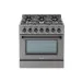 Fogão Freestanding Austin Black 90 Crissair, vista frontal com seis bocas e forno de porta de vidro
