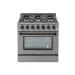 Fogão Freestanding Austin Black 90 Crissair de frente, com a porta do forno fechada e o puxador tubular