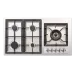 Cooktop Europa G6 Crissair em inox, seis queimadores com grades de ferro fundido, visto de cima