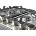Detalhe dos cinco botões em inox e dos queimadores do Cooktop Fuoco 90 Crissair