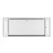 Coifa Roof Plane Crissair de teto embutido, vista frontal do painel em inox com as faixas de LED