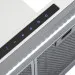 Detalhe aproximado dos ícones touch e da iluminação LED da Coifa Slim 60 Crissair