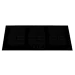 Cooktop Induzione 90 Crissair em perspectiva, com o vidro preto e a moldura em inox