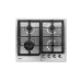 Cooktop Semi-Filo 60 Crissair a gás, mesa em inox com quatro bocas e grades de ferro, vista de cima