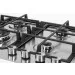 Detalhe em ângulo da mesa em inox, das grades de ferro e dos botões do Cooktop Semi-Filo 60 Crissair