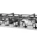 Detalhe aproximado dos cinco botões em inox e dos queimadores do Cooktop Semi-Filo 90 Crissair