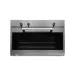 Forno BIG 90 Crissair a gás de embutir, vista frontal de 90 cm com três botões e puxador em inox