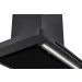 Detalhe da borda da Coifa Drito Plane Black Crissair com a iluminação LED acesa em branco