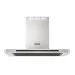 Coifa Drito Plane Inox Crissair de parede, vista frontal com chaminé reta em aço inox