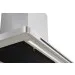 Detalhe do canto da Coifa Drito Plane Inox Crissair com a barra de LED acesa e a borda em inox