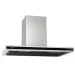 Coifa Soft 90 Crissair de parede, vista frontal em inox com chaminé reta e vidro preto