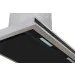 Detalhe do canto inferior da Coifa Soft 90 Crissair, com a borda em inox e a iluminação LED acesa