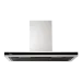 Coifa Soft 90 Crissair de parede, vista frontal do corpo em inox com faixa preta