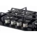 Detalhe em diagonal dos botões champanhe e das grades de ferro fundido do Cooktop Crystal 60 Crissair
