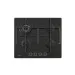 Cooktop Crystal 60 Crissair a gás, vidro preto com quatro queimadores e grades de ferro, visto de cima