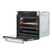 Forno Oven Grill Crissair aberto e iluminado em perspectiva, com as duas grades