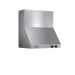 Coifa Dallas 75 Crissair em perspectiva lateral, com a chaminé e a base em inox escovado
