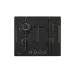 Cooktop Crystal 60 Crissair a gás, vista superior do vidro preto com quatro bocas
