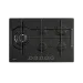 Cooktop Crystal 75 Crissair a gás, vidro preto com cinco queimadores e grades de ferro, visto de cima
