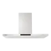 Coifa Slim Isola Crissair de teto em inox, vista frontal com painel touch e filtros de alumínio