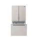 Refrigerador French Door 580 Crissair com a gaveta do freezer aberta, vista de frente