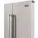 Detalhe dos dois puxadores verticais e da placa Crissair Signature do Refrigerador French Door 580