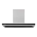 Coifa Soft Isola Crissair de teto, vista frontal em inox com chaminé quadrada