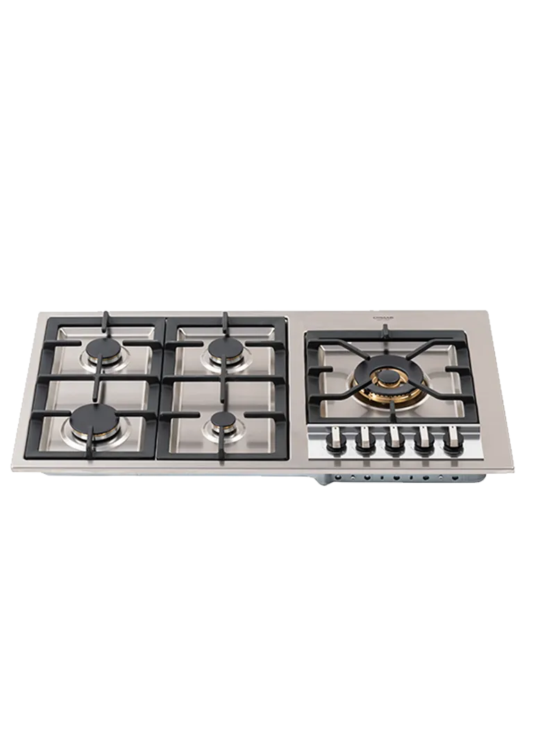 Cooktop Europa G6 Crissair em inox, com seis bocas e queimador tripla chama