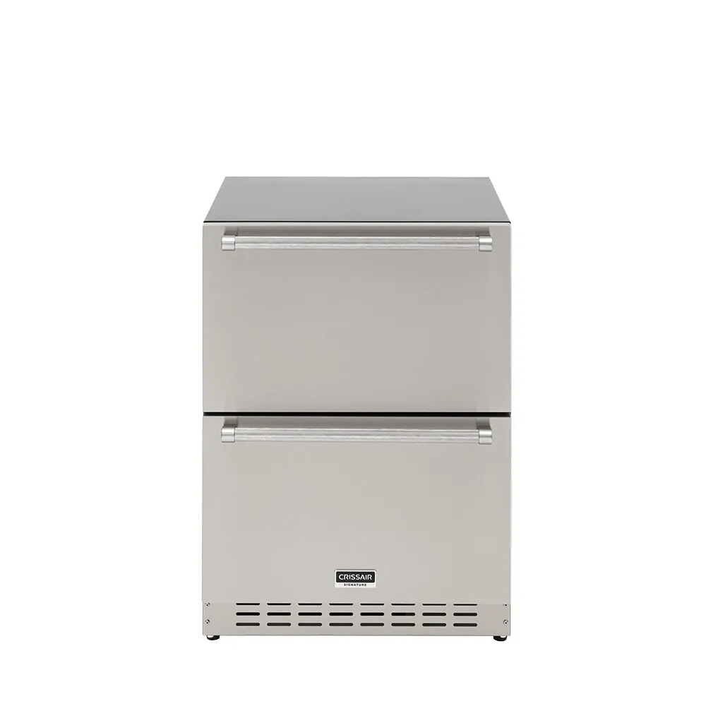 Gaveta Refrigerada Crissair de duas gavetas em inox, para instalar sob bancada