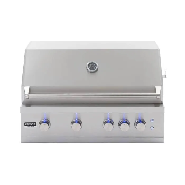 Churrasqueira a gás BBQ Texas 90 Crissair em inox, com cinco queimadores e tampa fechada