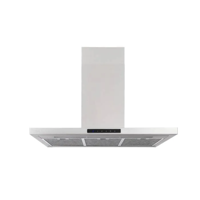 Coifa Slim 90 Crissair de parede, em inox com chaminé reta e painel touch na borda