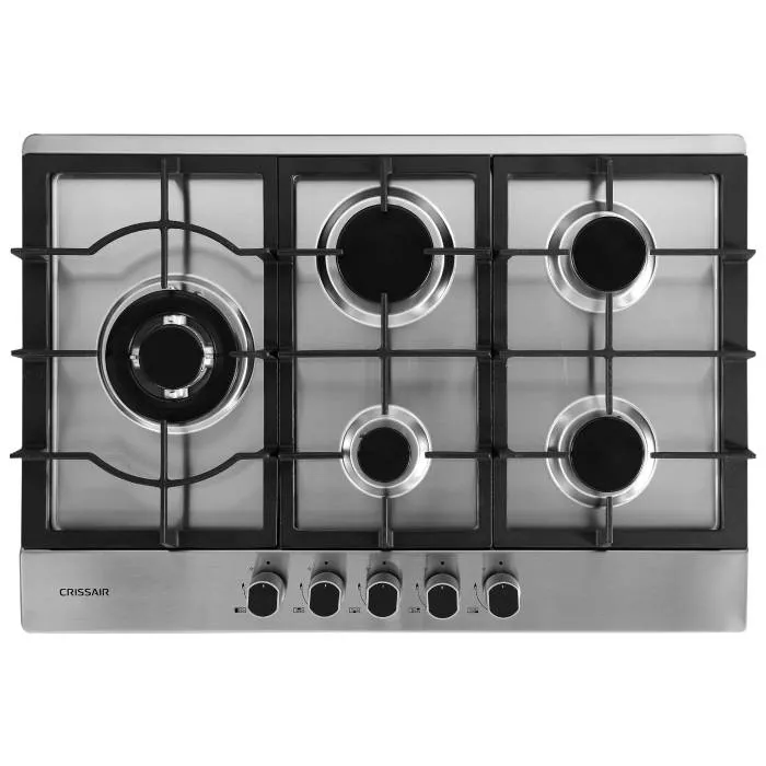 Cooktop Fuoco 75 Crissair, cooktop a gás com mesa em inox e cinco bocas